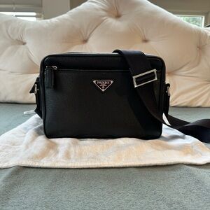 PRADA BANDOLIERA IN PELLE VITELLO NERO